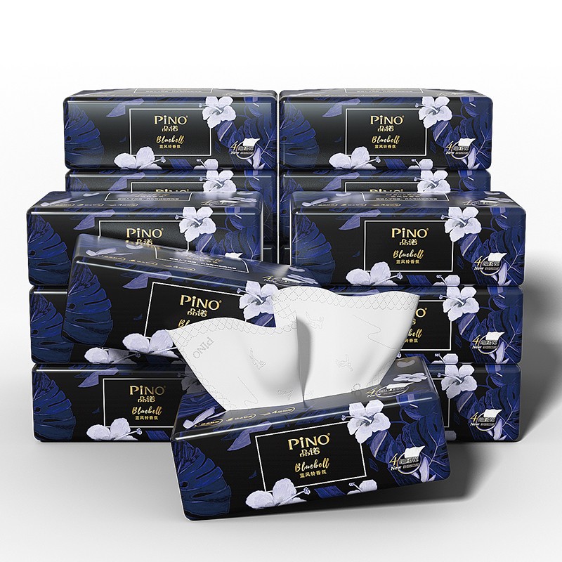 品诺pino唯你香氛90抽16包四层塑装纸面巾蓝风铃